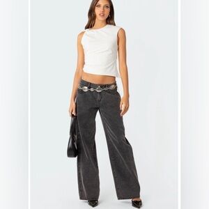 Edikted Raelynn Washed Low Rise Jeans